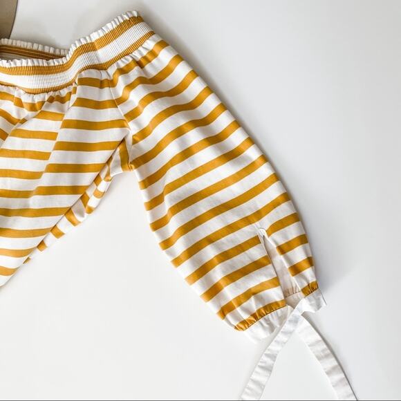 J.Crew Top Off the Shoulder Striped Tie Sleeve L - Picture 7 of 10